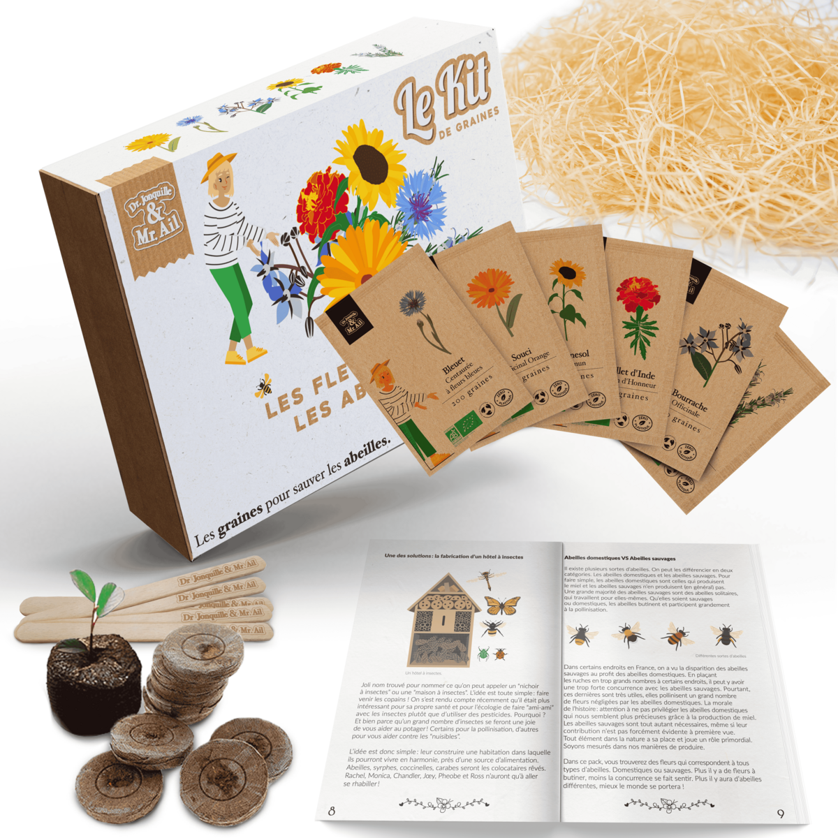 Bloemen voor bijen - Thematisch tuinierpakket - Creatief pakket - DIY - Kerstcadeau