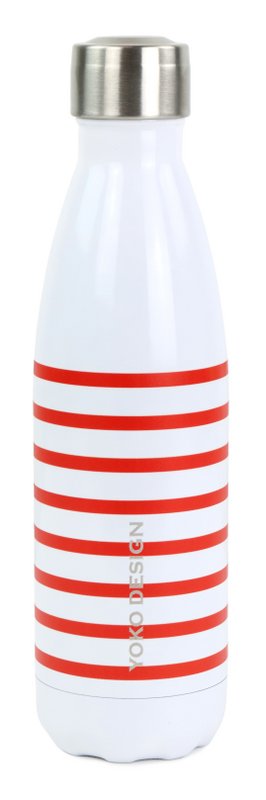 ISOTHERM BOTTLE WITH RED STRIPES 500 ML