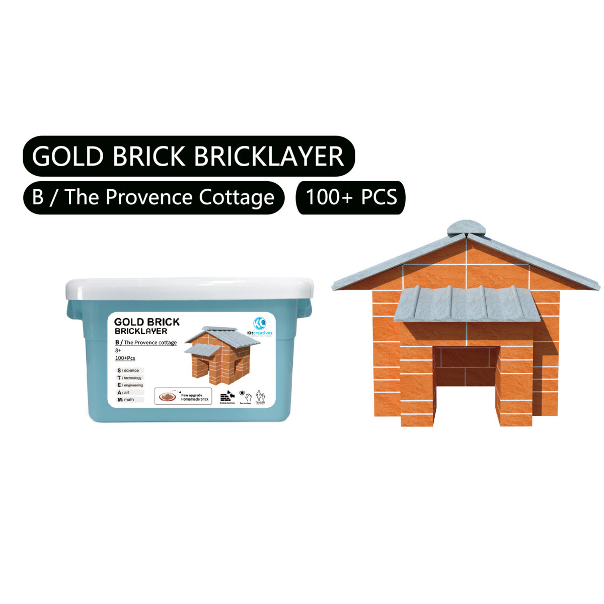 Kit di costruzione STEAM DIY Cottage Casa vacanze - Brick - prima crea i tuoi mattoncini e poi costruisci!