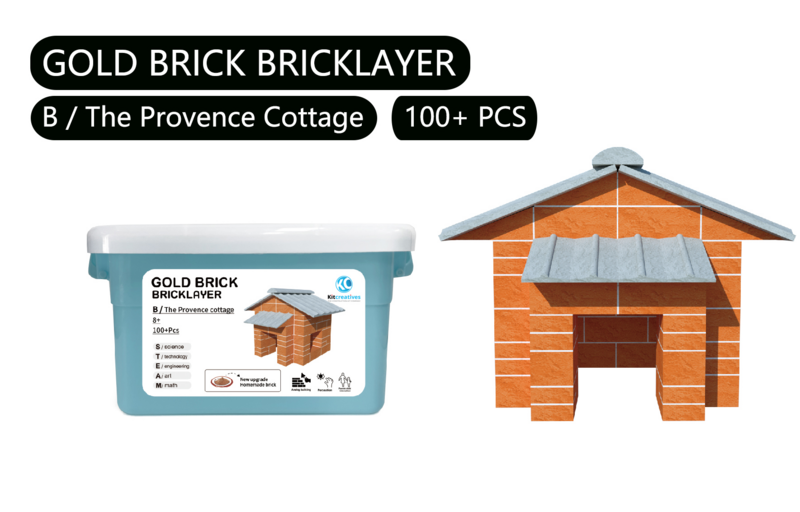 Kit de construcción STEAM DIY Cottage Casa de vacaciones - Ladrillo - ¡primero haz tus propios ladrillos y luego construye!