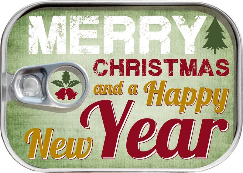 Dosenpost "Merry christmas and a happy new year"