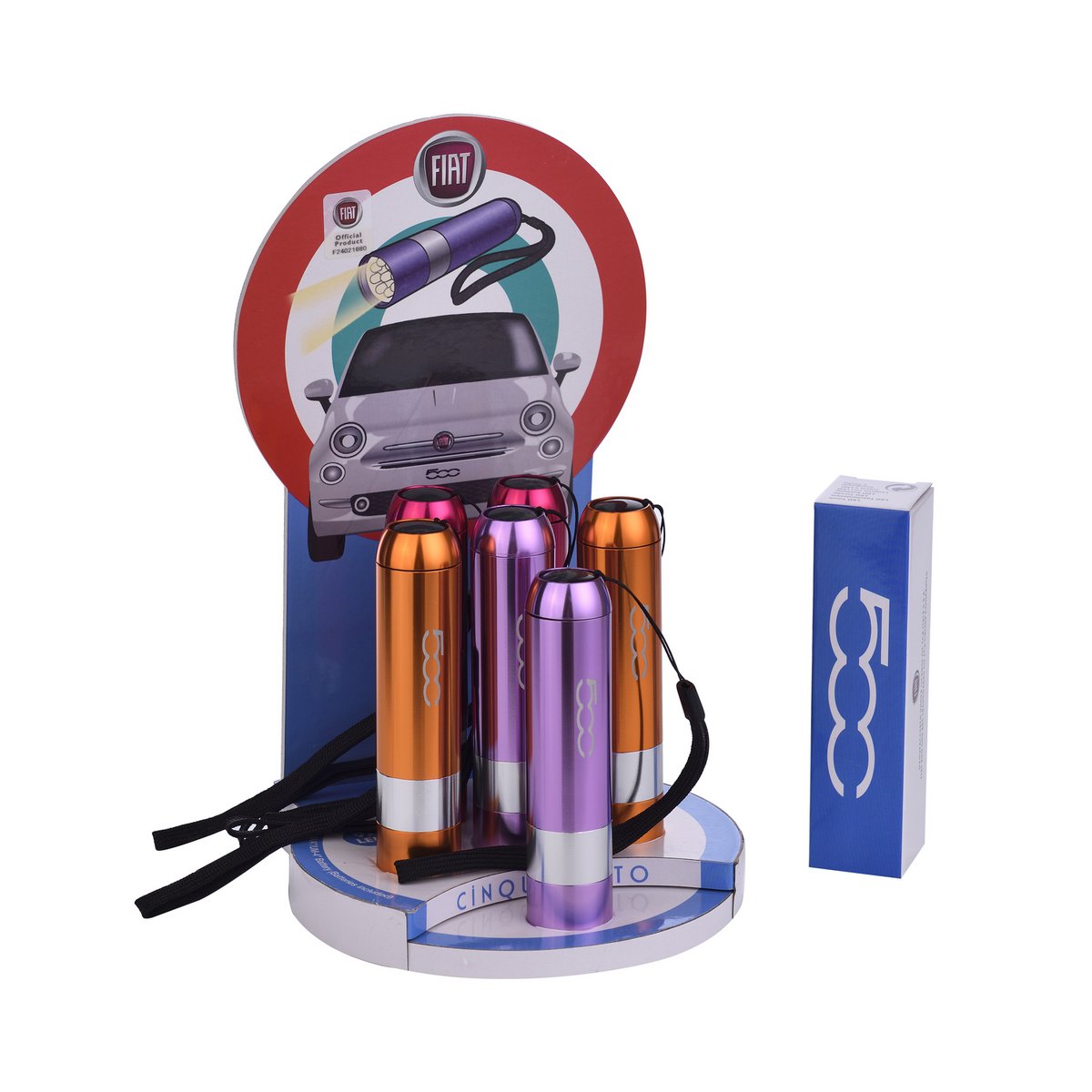 Fiat présentoir de 6 torches métal assorties