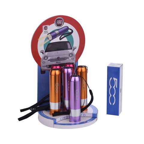 Fiat display of 6 assorted metal torches