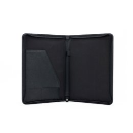 K0002AB | Portablocco in formato A4 in Vera Pelle pieno fiore, grana dollaro - Colore Nero - Dimensioni: cm 24 x 32 x 2 - Confezione: Sacchetto Tnt