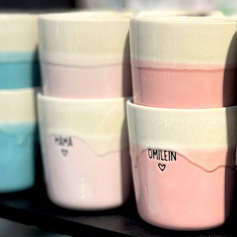 Stoneware mug "Mama" light pink