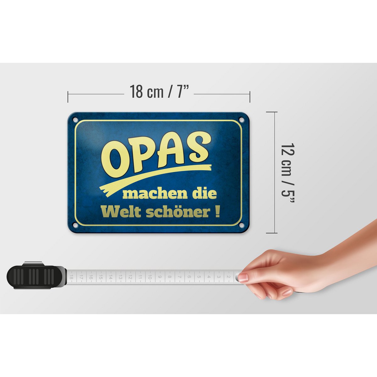 Tin sign saying 18x12cm Grandpas make the world more beautiful decoration