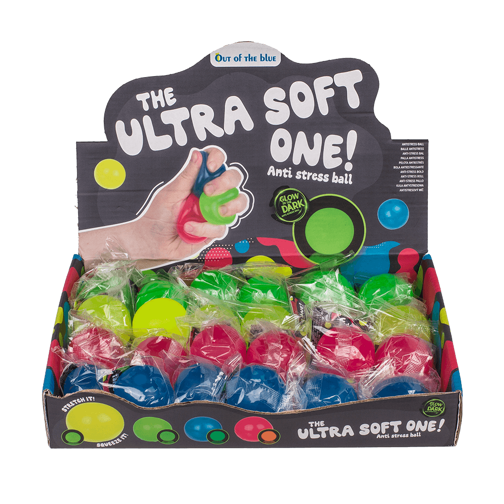 Palla antistress ultra morbida, si illumina al buio,