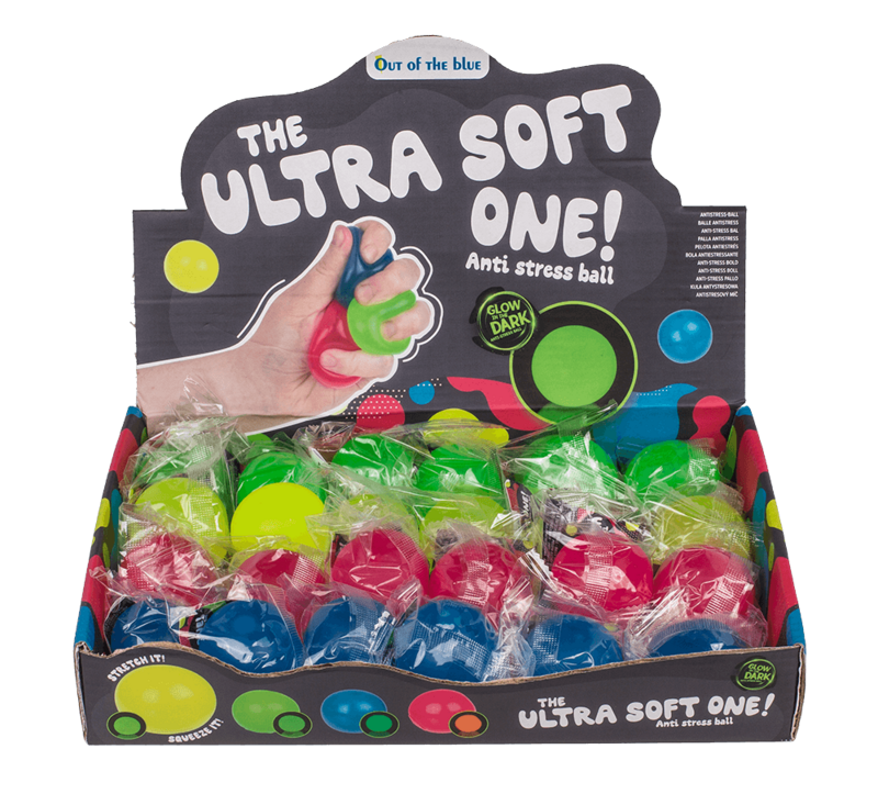 Palla antistress ultra morbida, si illumina al buio,