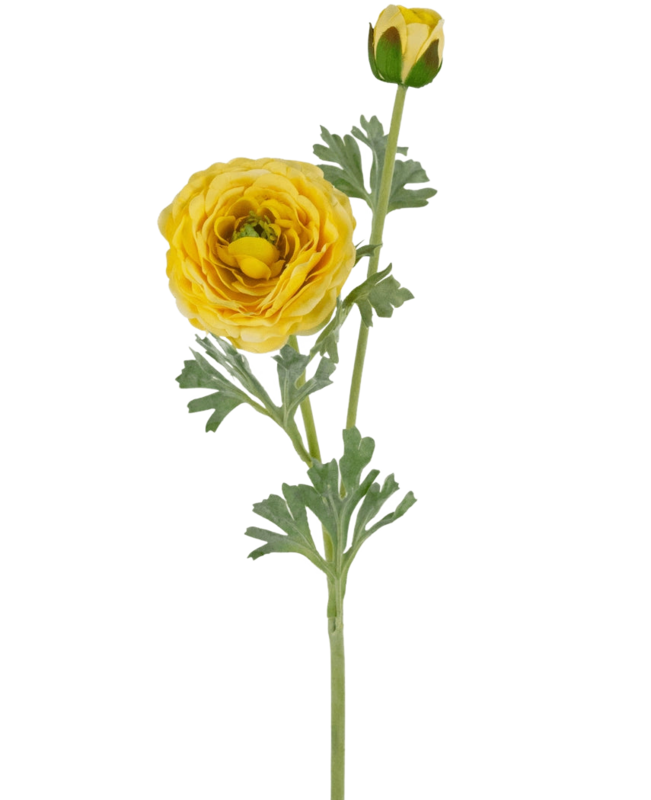Kunstig ranunculus Real Touch Gul 60cm