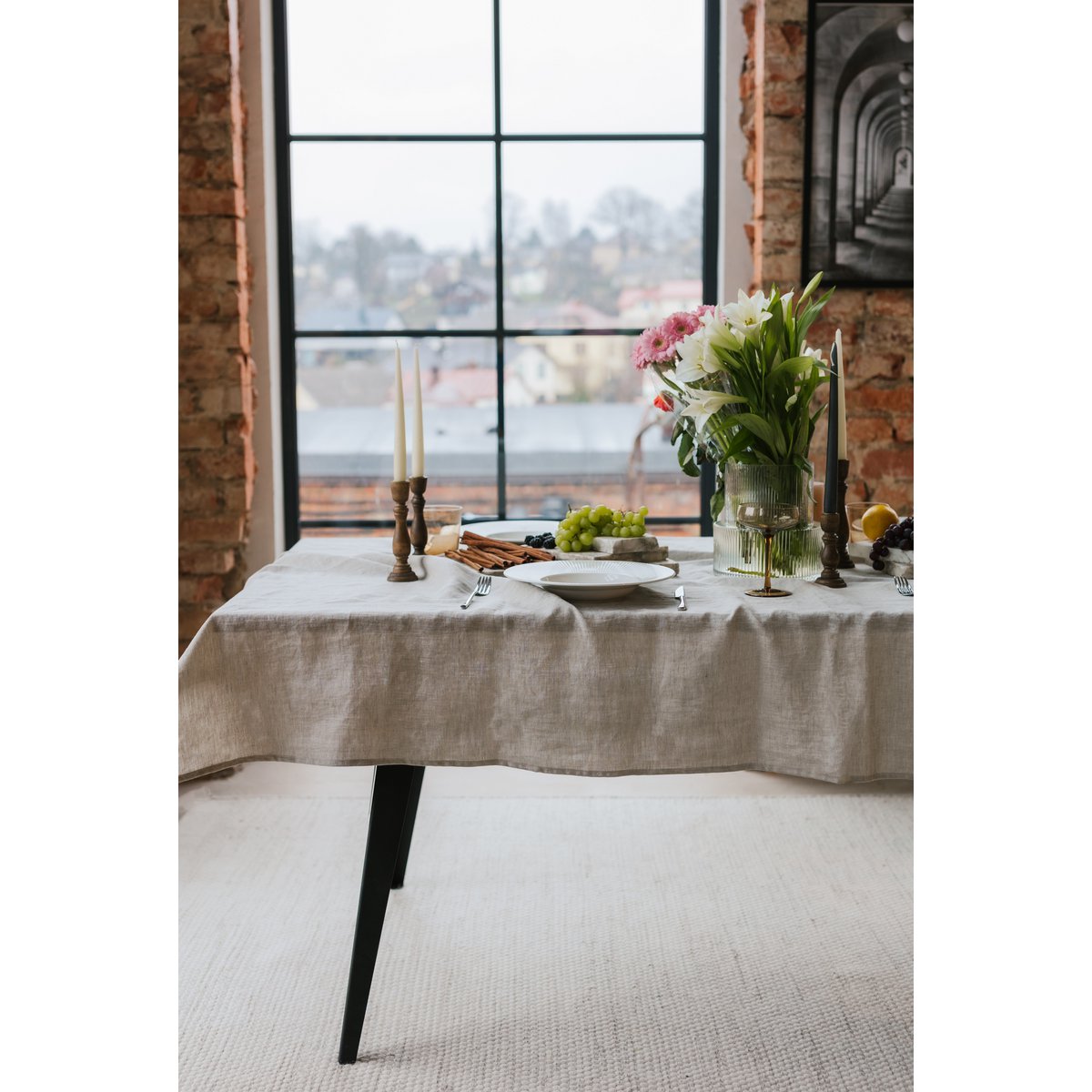 Mantel de lino Natural Melange