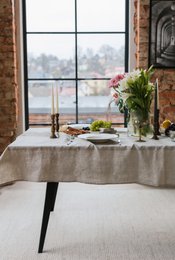 Natural Melange linen tablecloth