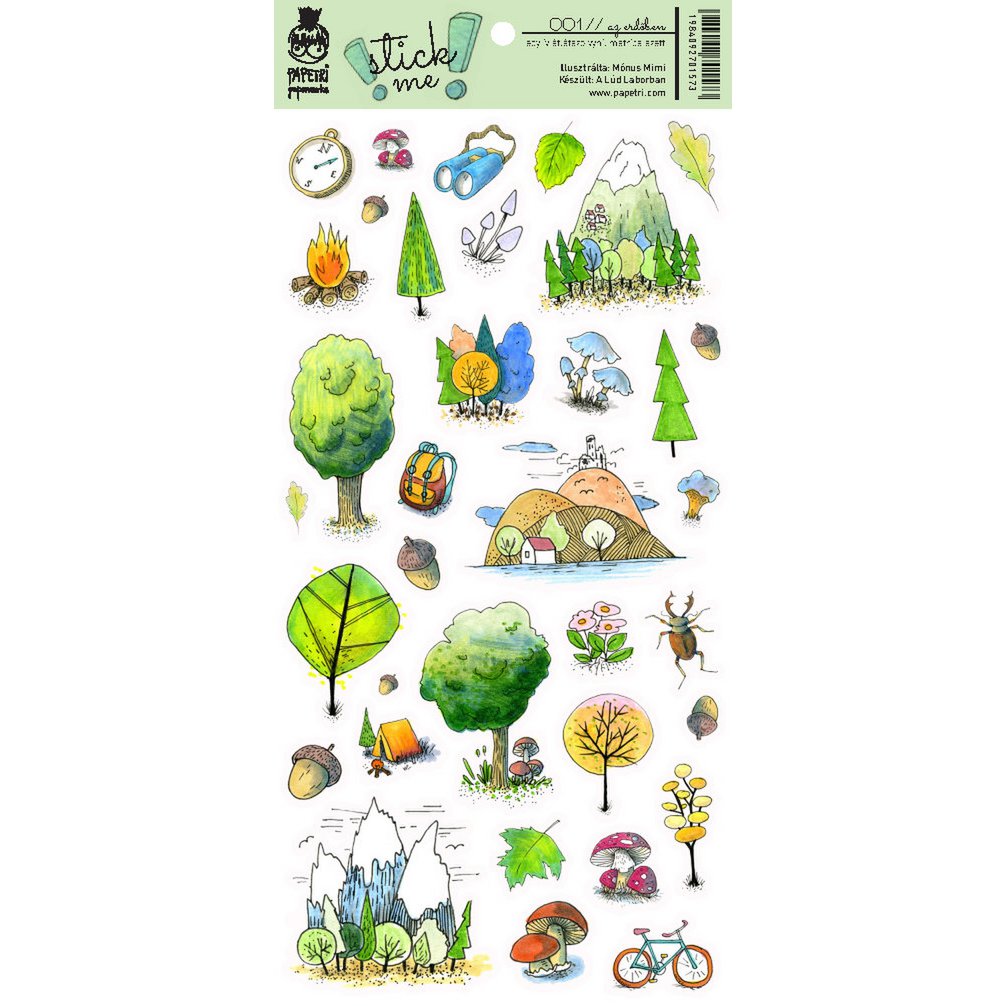 Feuille transparente d'autocollants imperméables - dans la forêt