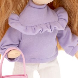 Weiches Spielzeug, süße Schwestern - sonnig in einem lila Pullover + Bonuszubehör (35 cm)
