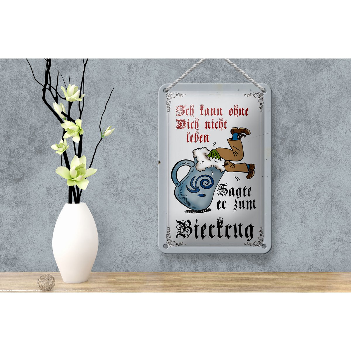 Tin sign beer 12x18cm can't live without you decoration