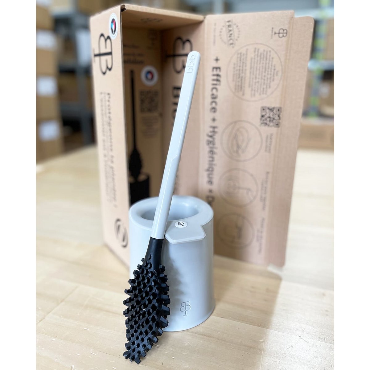 bbb La Brosse WC Bio-sourcées Et Recyclées Gris Souris