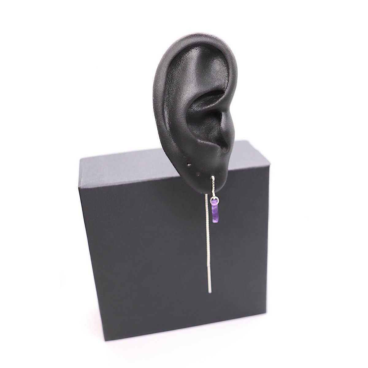 High-quality silver earrings Ladrillo Amethyst