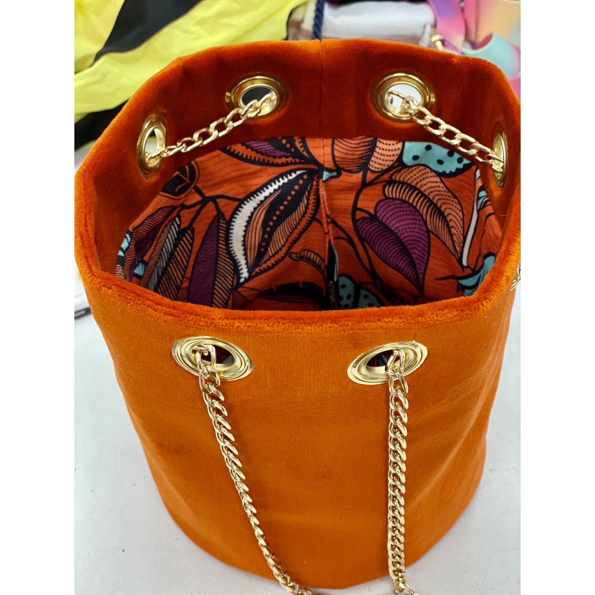Sac Seau VELOURS ORANGE ROTE