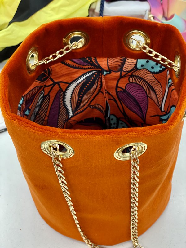 Sac Seau VELOURS ORANGE SANGUINE