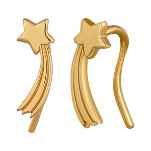Oorclips 925 zilver verguld vallende ster