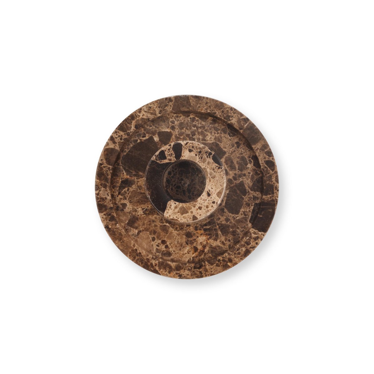 Candle Holder Marble Brown 10.2x7.9cm