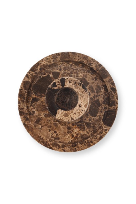 Candle Holder Marble Brown 10.2x7.9cm