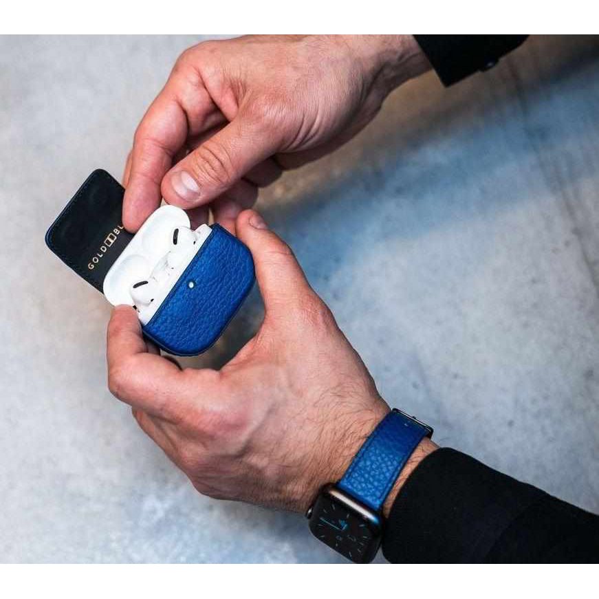 AIRPODS PRO CASE NAPPA BLUE WITH CARABINER