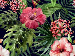 Fiori di ibisco tropicali - Tovaglietta | Tovagliette in vinile premium 40 x 30 cm - 4 pezzi - lavabili con un panno