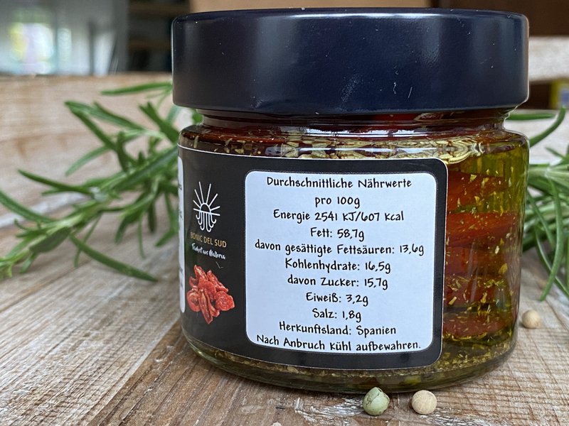 Tørrede tomater i olivenolie fra Santanyi Mallorca 0,1 kg