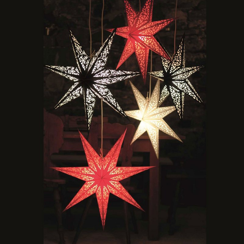 Paper star lux red m to hang red