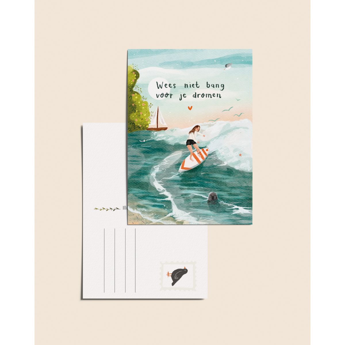 “Don't be afraid of your dreams” – A6 Illustrated Card | 350gsm Tintoretto Gesso
