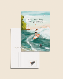 “Don't be afraid of your dreams” – A6 Illustrated Card | 350gsm Tintoretto Gesso