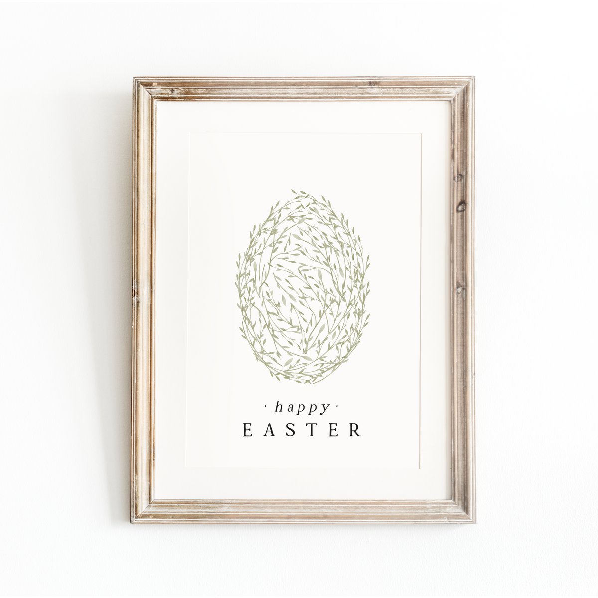 Salie groen paasei poster, Easter egg poster, sage floral Easter egg print, Pasen, Easter poster