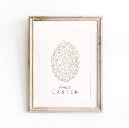 Salie groen paasei poster, Easter egg poster, sage floral Easter egg print, Pasen, Easter poster