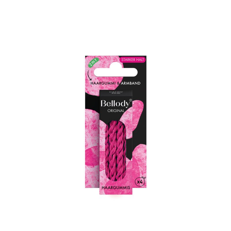 Hair Tie Pink - Bellody® (4 pcs.) - Stilfuldt flettet hårbånd