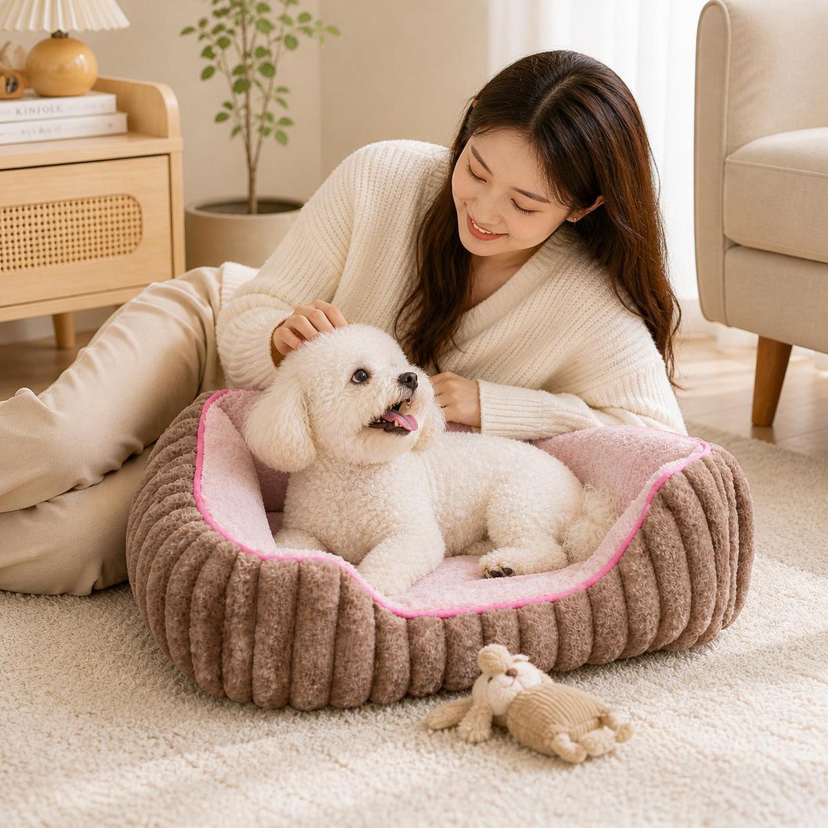 Plush Bed for Dogs and Cats | Soft, Warm, and Padded Winter Bed ❄️ | Fluffy and Cozy Crib-Style Pet Mattress | Available in 3 Sizes | Washable, Non-Slip, and Perfect for Home Relaxation