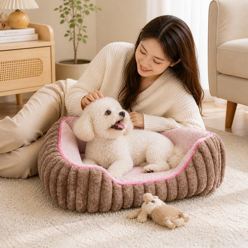 Cama de felpa para perros y gatos | Cama de invierno suave, cálida y acolchada ❄️ | Colchón para mascotas mullido y acogedor estilo cuna | Disponible en 3 tamaños | Lavable, antideslizante y perfecto para relajarse en el hogar.