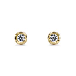 Geelgouden diamanten oorbellen 0,05 Cts HSI2