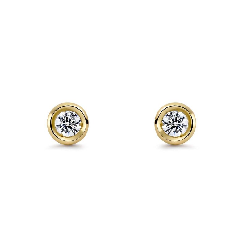 Boucles d'Oreilles Diamant Or Jaune 0.05 Cts HSI2