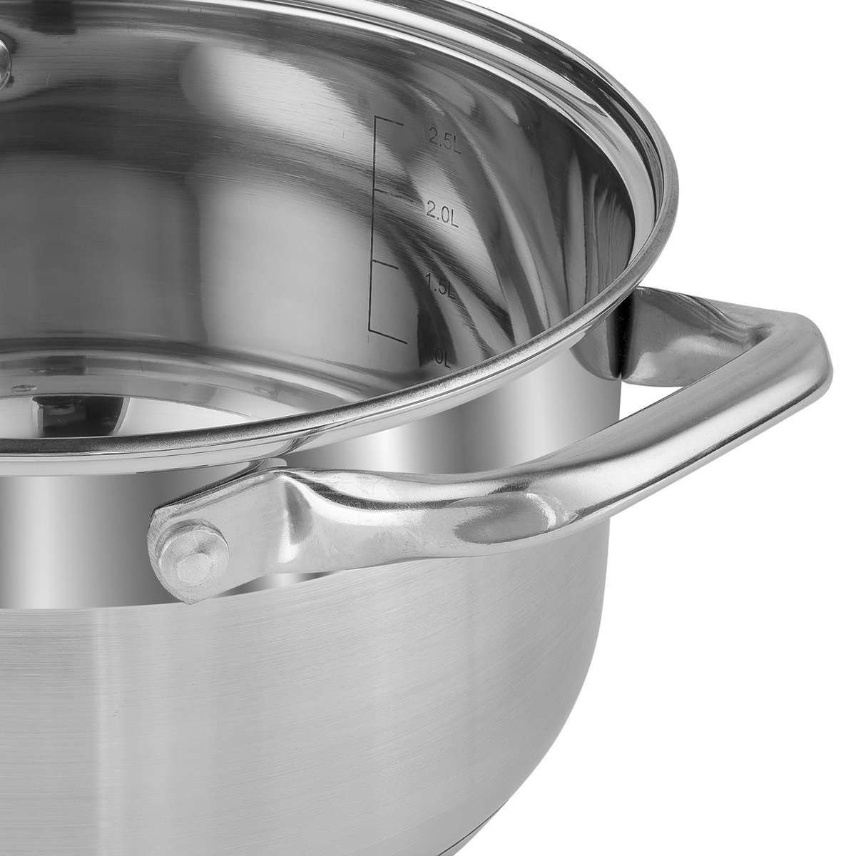 RESTO 92003 Libra Kookpan - 3.6 Liter - Rond Ø20 cm - Roestvrijstaal - Inductie Pan - Braadpan met Glazen Deksel