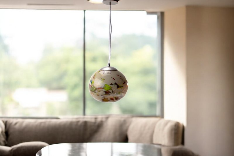 Hængende lampe linea flerfarvet bol | Glas vedhæng | Design hængende lampe