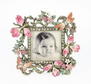 Fotolijstje VK emaille vlinder (5x5cm) 10x0,7x10cm