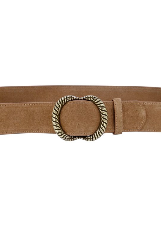 Cinturón mujer de piel serraje con hebilla estilo vintage FD450
