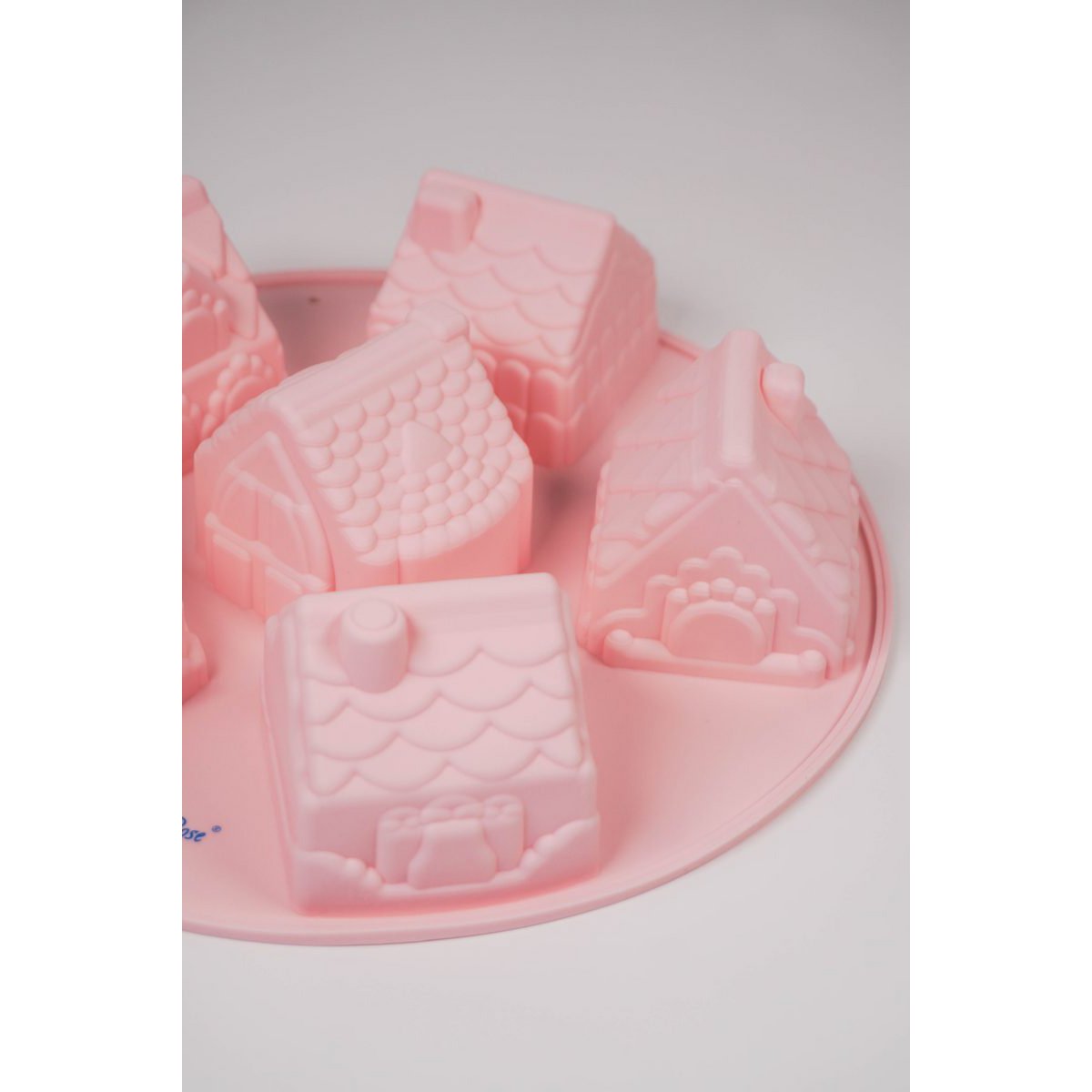 Moule à pâtisserie en silicone rose pastel maisons 26,5x6 cm Isabelle Rose