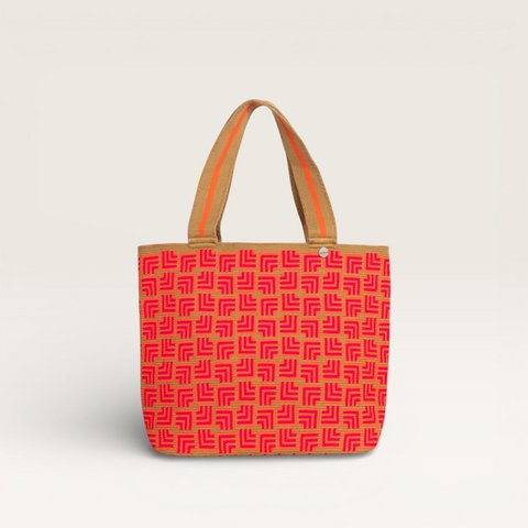 Geometrische ovale Tasche | Orangefarbenes Soda