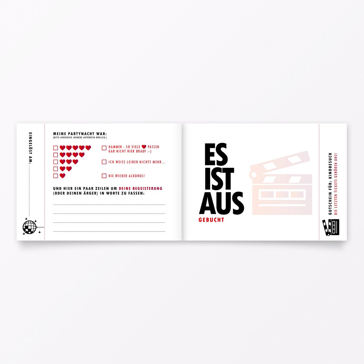 Gutscheinheft "Es ist aus" für die FRAU mit 6 Gutscheinen