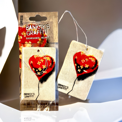 Banksy Car Air Freshener - "Bandaged Heart"