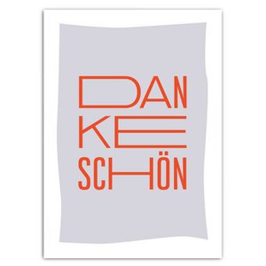 Thank you (postcard with neon print)