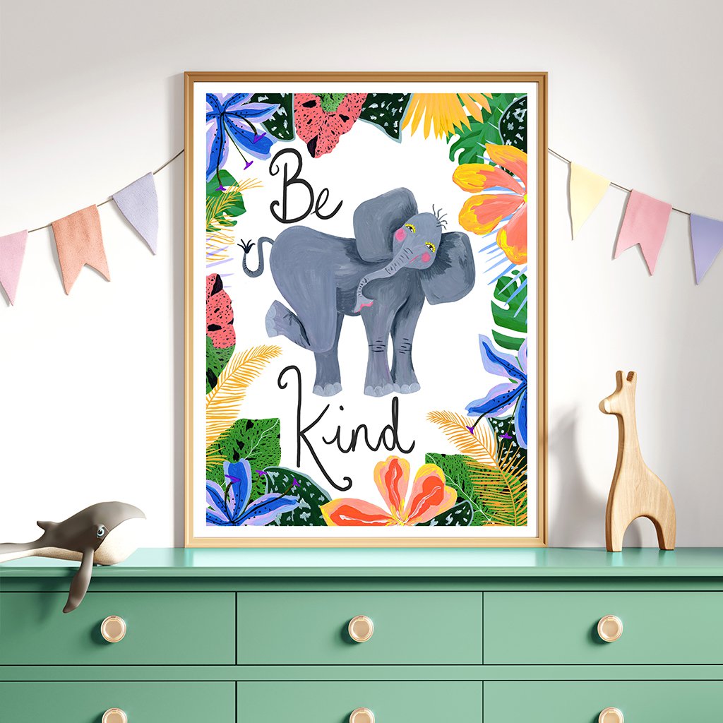 Be Kind Safari Elefante Imprimir