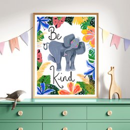 Be Kind Safari Elefante Imprimir