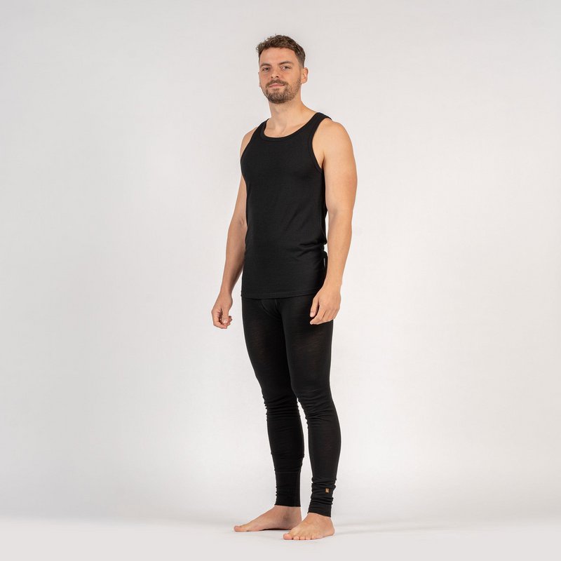 Men's 160 Merino 2-Piece Set Of Sleeveless Top & Bottom Black